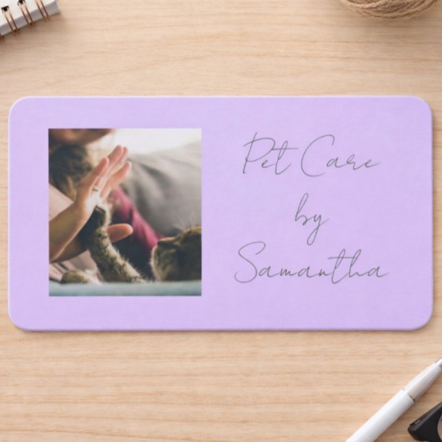 Cartão De Visita Lavender Script Business Card QR Code Service Menu (Criador carregado)