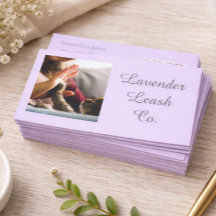 Lavender Script Business Card QR Code Service Menu