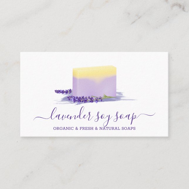 Cartão De Visita Lavender Soap Soy Natural Spa Cosmetic (Frente)