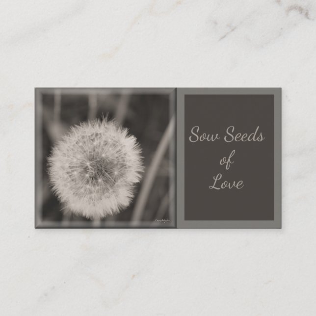 Cartão De Visita LavhoslyOn Sow Seeds Of Love Dandelion Note (Frente)