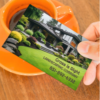 Cartão De Visita Lawn Care Landscaping Business Card Template