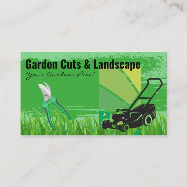 Cartão De Visita Lawn Mower Cutting | Grass | Landscapers (Frente)