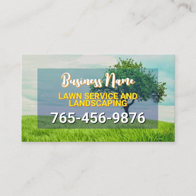 Cartão De Visita LawnCare, Paisagem, Remoção de Grass, Serviço de Á (Frente)