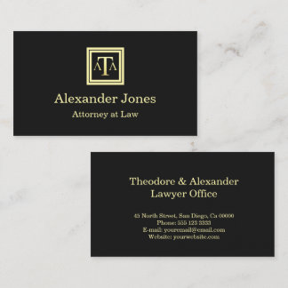 Cartão De Visita Lawyer Black Modern Business Card