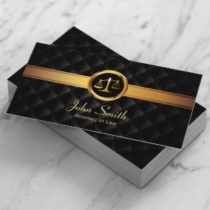 Cartão De Visita Lawyer Gold Stripe Luxury Dark Attorney