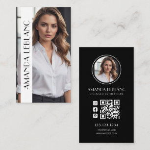Cartão De Visita Layout moderno para fotos de estéticos licenciados