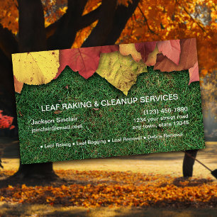 Cartão De Visita Leaf Raking and Cleanup