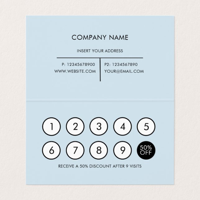 Cartão De Visita Lealdade Cinzas Mínimas Modernas de Luz (Interior Desdobrado)