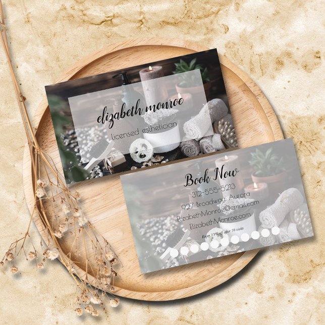 Cartão De Visita Lealdade de Caligrafia de Script Manuscrito Spa (Criador carregado)