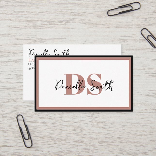 Cartão De Visita Lealdade de Hairstylist Moderna Minimalista (Frente/Verso In Situ)