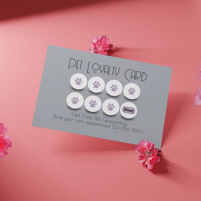 Cartão De Visita Lealdade de pata de cão que se alicia (Criador carregado)