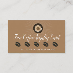 Cartão De Visita Lealdade Gratuita de Recompensa de Café