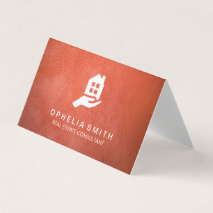 Cartão De Visita Leather Real Estate Agente corretor