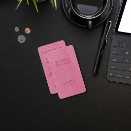 Cartão De Visita Leather Vegan, de cor rosa, elegante