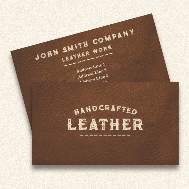Cartão De Visita Leatherworker Craftsman Brown (Leatherworker Craftsman Brown Business Card)