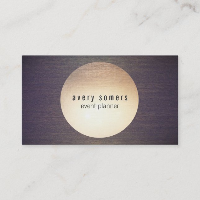 Cartão De Visita Legal Círculo Dourado de Madeira Grave (Frente)