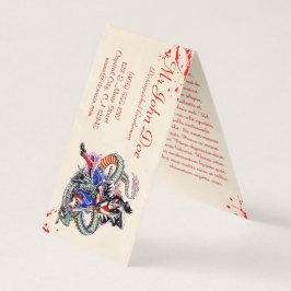 Cartão De Visita Legal dragão japonês samurai luta tatuagem