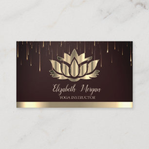 Cartão De Visita Legal e moderno Lotus Dourado Drives Yoga