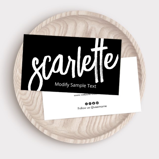 Cartão De Visita Legal Escopo Manuscrito Escoteiro Preto (Criador carregado)