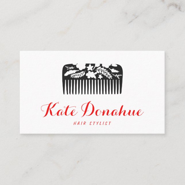 Cartão De Visita Legal Hairstylist Combo Floral Salão (Frente)