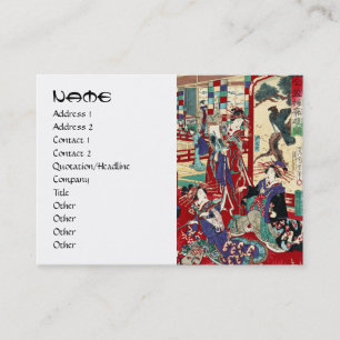 Cartão De Visita Legal japanês vintage ukiyo-e trio geisha scroll