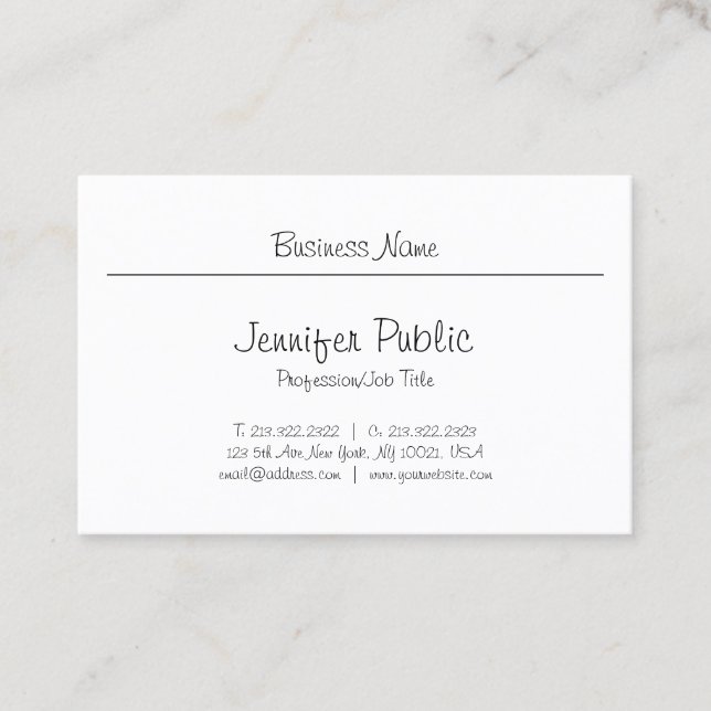 Cartão De Visita Legal Manuscrito Moderno Mínimo Simples Nice (Frente)