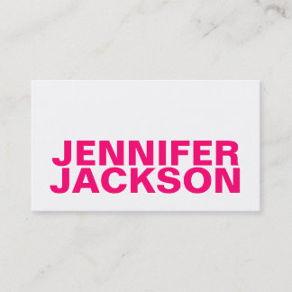 Cartão de visita legal minimalista cor-de-rosa