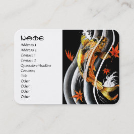 Cartão De Visita Legal ouro japonês afortunado koi carp tinta preta