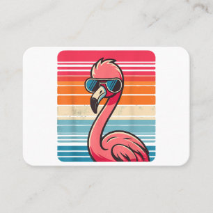 Cartão De Visita Legal Retro Flamingo nos óculos escuros dos anos 7