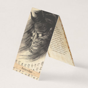 Cartão De Visita Legal tatuagem de cabeça de um demônio japonês 