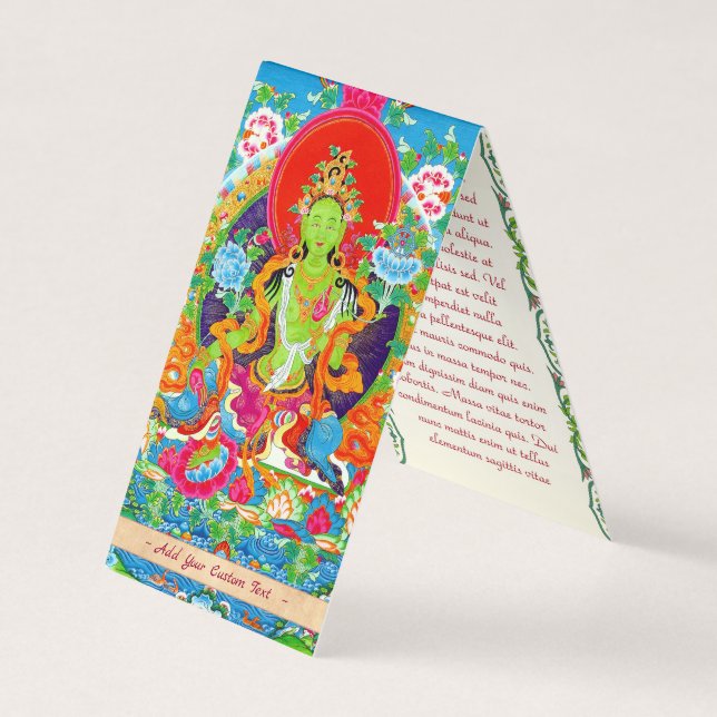 Cartão De Visita Legal tibetano thangka verde tara deus tatuando vi (Frente)