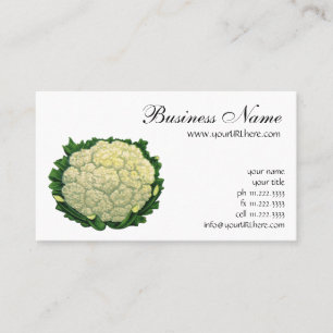 Cartão De Visita Legumes Vegetais Comida Antiga Couve-Flor