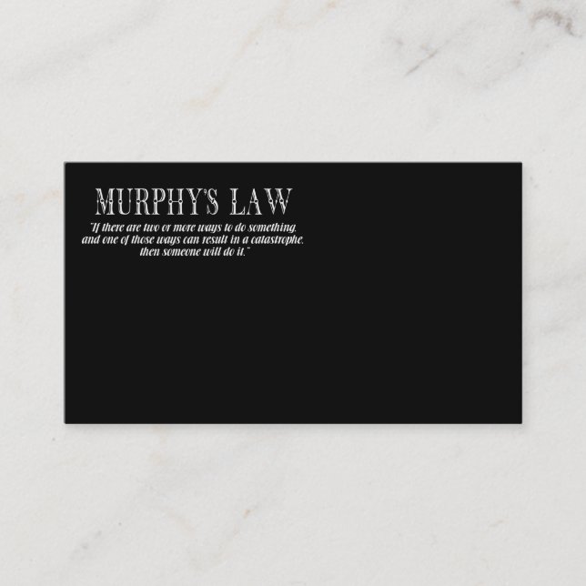 Cartão De Visita Lei de Murphy (Frente)