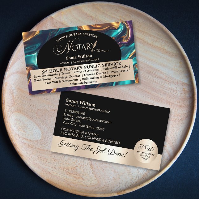 Cartão De Visita Lei do agente de assinatura do notário e do emprés (Criador carregado)