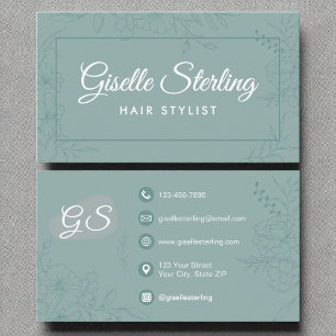 Cartão De Visita Leite Estilista de Cabelos Arte Floral Arte Modern