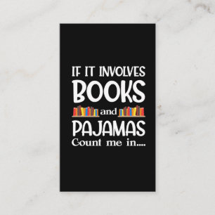 Cartão De Visita  Leitor de Livros Pijamas Bookworm Leitura Engraç