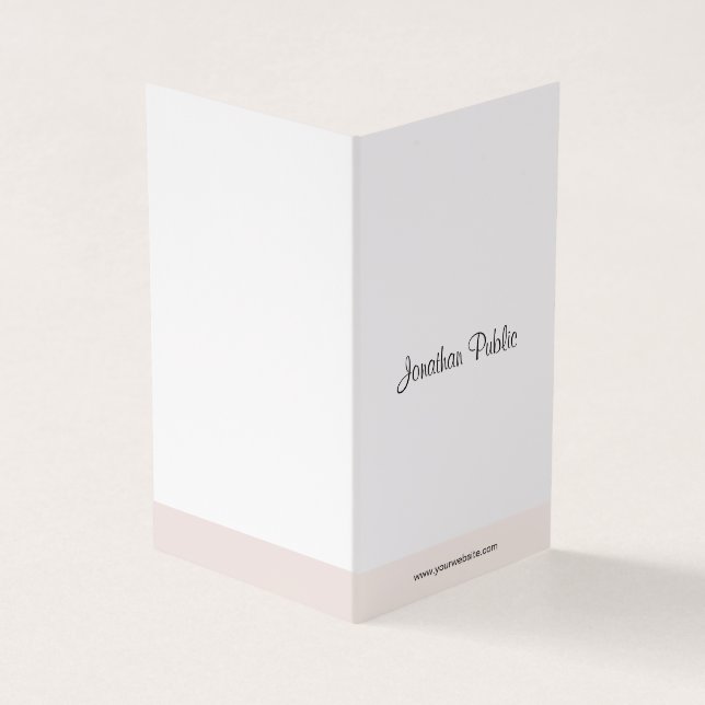 Cartão De Visita Leitor de Script Manuscrito Mínimo Elegante (Exterior)