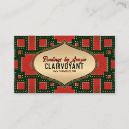 Cartão De Visita Leitor de Tarot da Deusa Dourada Vermelha Negra