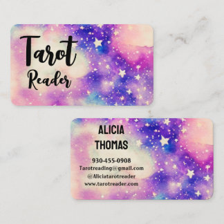 Cartão De Visita Leitor de Tarot estrelas psíquicas do espaço crech