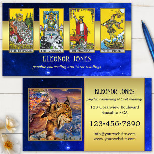 Cartão De Visita Leitora de Tarot Psíquico Celestial Foto