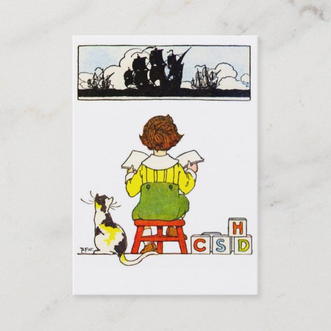 Cartão De Visita Leitura de menino (Frente)