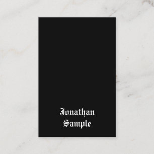 Cartão De Visita Leitura de Script Clássico em Branco Preto
