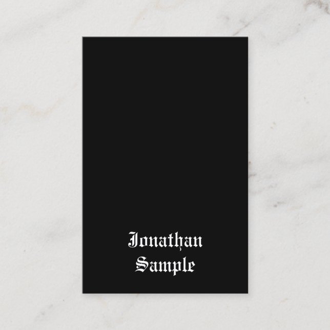 Cartão De Visita Leitura de Script Clássico em Branco Preto (Frente)