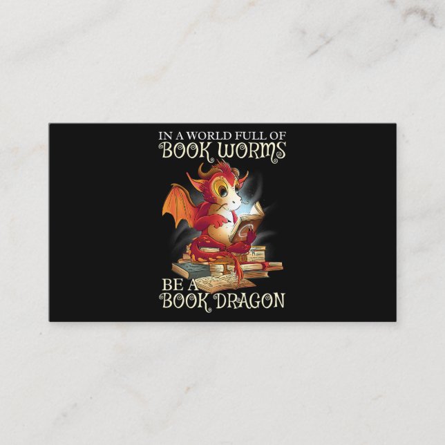 Cartão De Visita Leitura do livro da biblioteca Lover Dragon Bookwo (Frente)