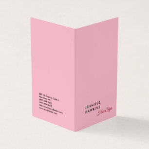 Cartão De Visita Leitura estilista feminina rosa-claro profissional