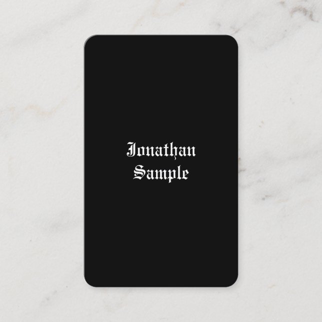 Cartão De Visita Leitura Retroativa do Script Preto e Branco (Frente)