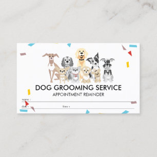 Cartão De Visita Lembrança de compromisso de Dogs Confetti