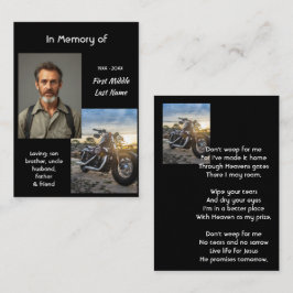 Cartão De Visita Lembrança Memorial Cristã de Moto Chopper