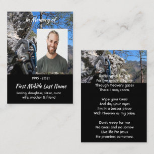 Cartão De Visita Lembrança Memorial de Escalada Cristã em Rocha 