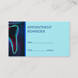 Cartão De Visita Lembrete de compromisso de dente de Dentista Azul
